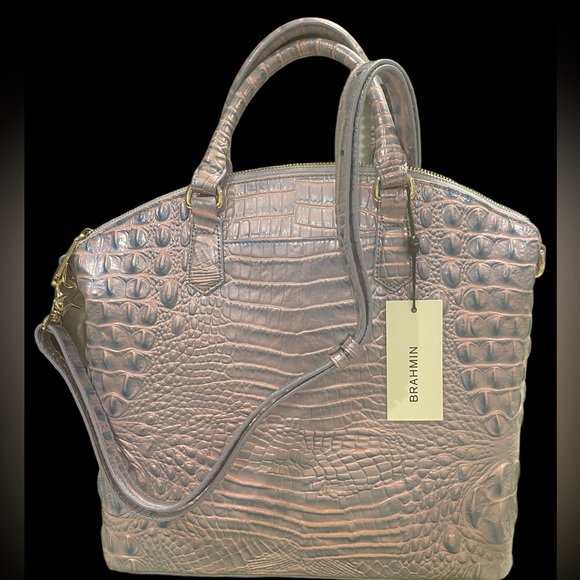 Brahmin Large Duxbury Satchel Bag, frosted Lilac Melbourne πΉ - Picture 2 of 9